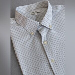 Peter Millar button down shirt blue white size XL Summer Comfort